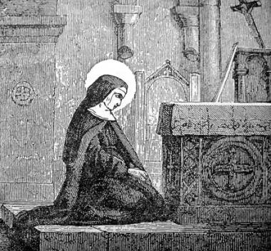 Sainte Audrey d'Ely, représentation ancienne